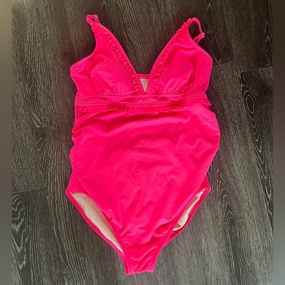 Isabel Maternity by Ingrid & Isabel Hot Pink One-Piece Maternity Swimsuit